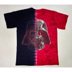 Disney Star Wars Darth Vader Big Face Graphic T-shirt Men Medium Red Tie Dye